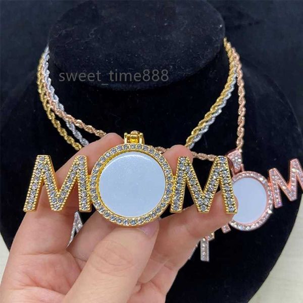 

new arrival customized p jewelry blanks sublimation mom necklace with rope chain for mother's gifts, Silver