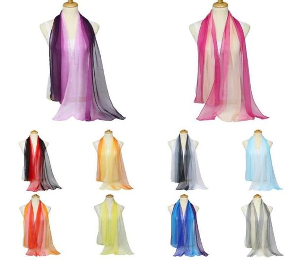 

scarves women gradient silk scarf color matching shawl dancing dance georgette beach towel3467141, Blue;gray