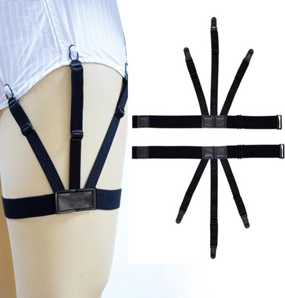 

mens shirt stay suspenders garter women men leg elastic harness braces for business shirts adjustable sock garter holder belt3911513, Black;white