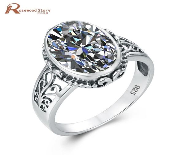 

luxury lab diamond wedding engagement rings for bride 100 real 925 sterling silver rings women fine jewelry 395651, Black