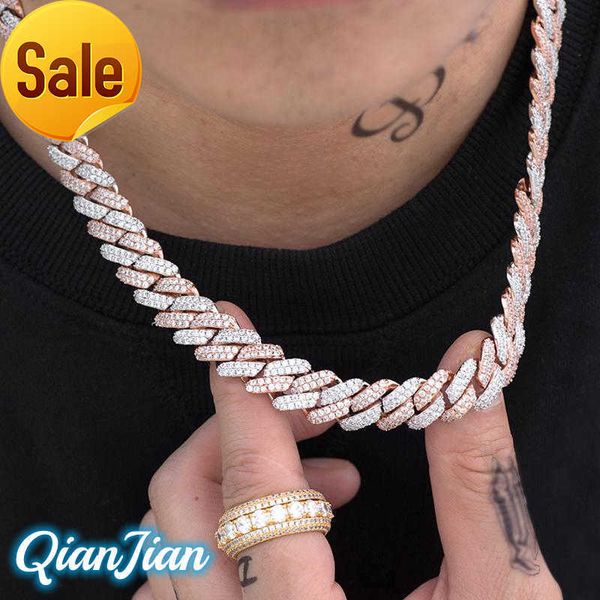 

custom prong moissanite miami in 925 silver pass diamond test vvs 12mm moissanite cuban link chain