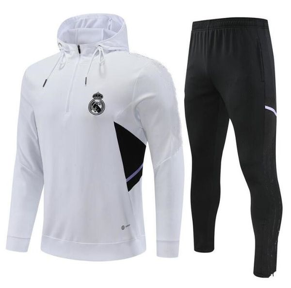 

soccer tracksuits sets real madrids tracksuit set 21 22 23 men and kids football kit chandal futbol survetement madrides training suit socce, Black