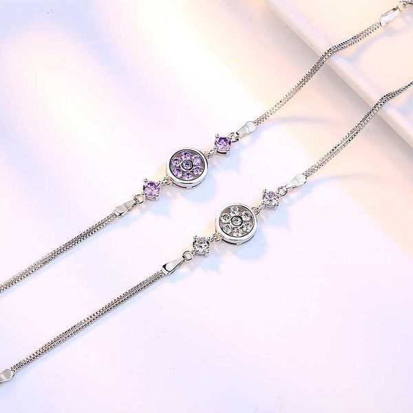 

charm bracelets 925 sterling silver round crystal bracelet for women charm fashion luxury designer jewelry christmas gaabou aa230506, Golden;silver