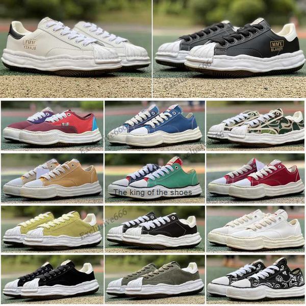 

maison mihara yasuhiro mmy shoes og sole toe cap designer canvas lowcut sneaker mens platform womens leather suede white black red grey