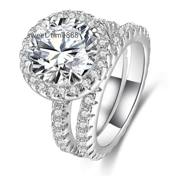 

engagement wedding ring moissanite ring zirconia jewelry 18k white gold, Silver