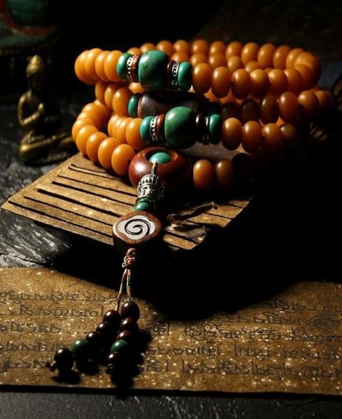 

bangle old material weathered white bodhi root buddha bead hand string male seed bracelet female rosary necklace 108 pieces of3025782, Black