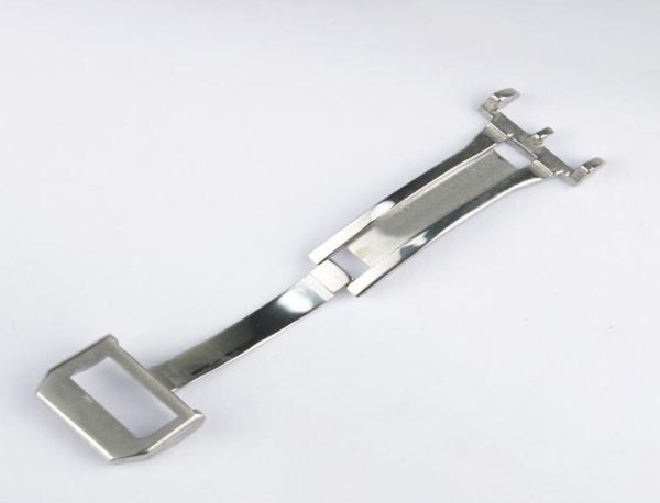 

18mm new deployment buckle clasp silver polished brushed stainless steel watch band strap gift3557748, Black;brown