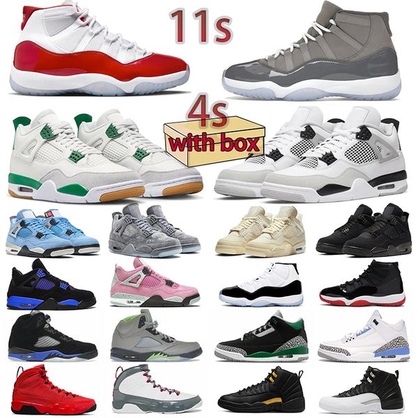 

2023 basketball shoes with box jumpman 4 5 12 cherry 11s military black cats 4s kaws womens sneakers thunder j4 mens trainers 3s 5s 6s 12s p