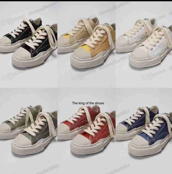

og maison mihara yasuhiro low mmy canvas shoes men women rubber sole nigel cabourn trainers toe cap designer sports sneakers 36-45 x0t5#, Black