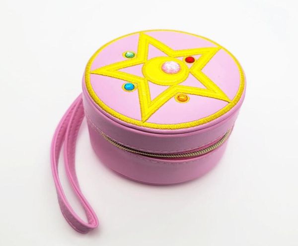 

anime sailor jewelry boxes and packaging storage organizer necklace earrings bracelet rings holder bags portable outdoor purses3907778, Pink;blue
