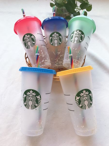 24 oz confetti cup+ regenboogstro