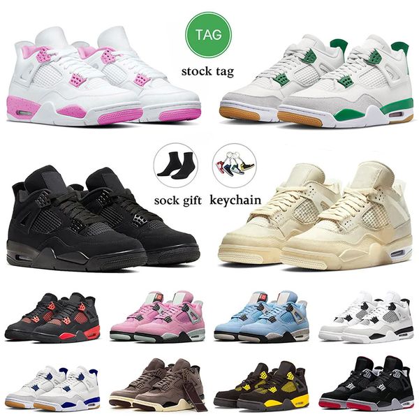 

2023 jumpman retro 4 basketball shoes 4s pine green black cat sail seafoam pn dust military bred offs thunder white oreo women mens jorden4s