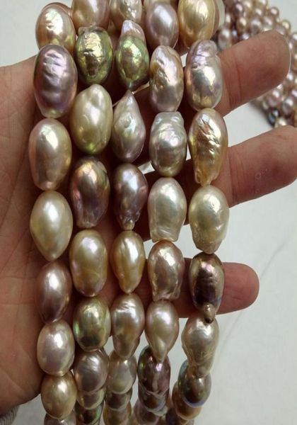 

multicolor baroque irregular cultured frshwater 12x15mm pearl strands for making necklace9982101, White