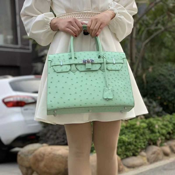 

brand totes bag fashion bags crocodile family ostrich skin women's handbag business large capacity bag size
