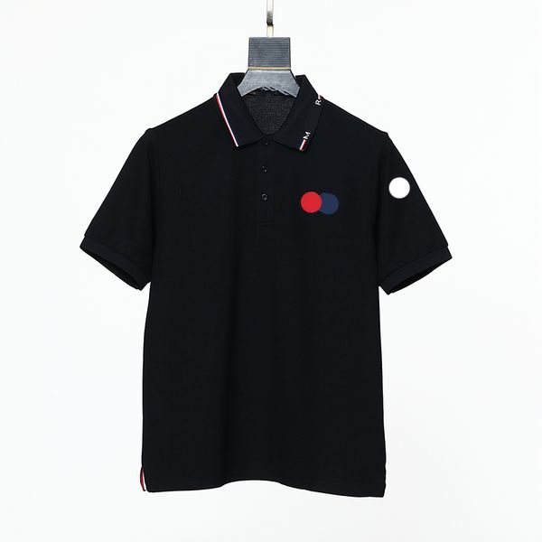 

designer mens monclair basic business polos t shirt fashion france brand men's t-shirts embroidered armbands letter badges polo shirt s, White;black
