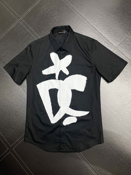 

mens designer shirts brand clothing men shorts sleeve dress shirt hip hop style cotton 10634, White;black