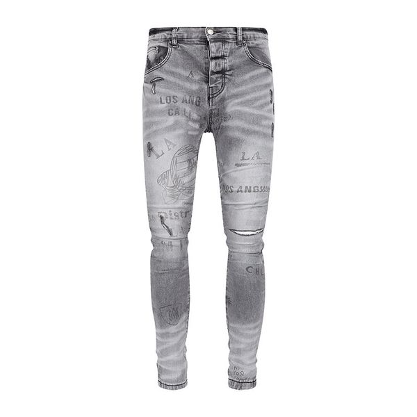 

fashion skinny straight slim elastic jean men casual biker male stretch denim trouser classic pants size 29-40, Blue