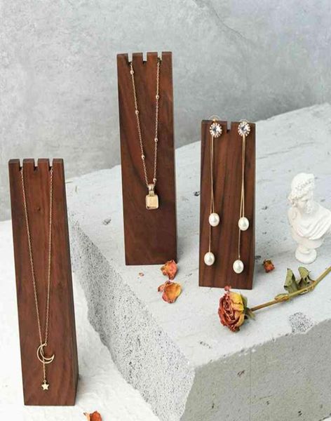 

wood necklace stand holder shelf jewelry display rack bracket organizer for woman girl gifts7363079, Pink;blue