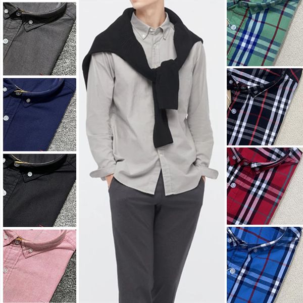 

men's casual shirts byh880 shirt 100 cotton male long sleeve hombre classic british embroidery 230506, White;black