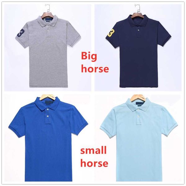 

mens polos tee short sleeve t-shirts big or small horse plus size s-2xl multiple colour embroidery hommes classic business casual cotton bre, White;black