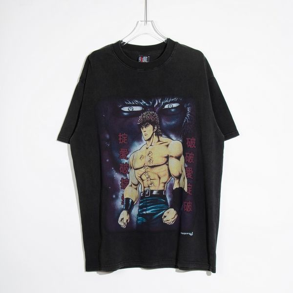 

hip hop streetwear tee fashion vintage cartoon pattern printing t-shirt cotton washed, Black;brown