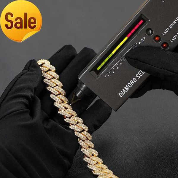 

pass diamond tester 14mm 925 sterling silver gra moissanite jewelry diamond cuban link chain rapper hip hop necklace