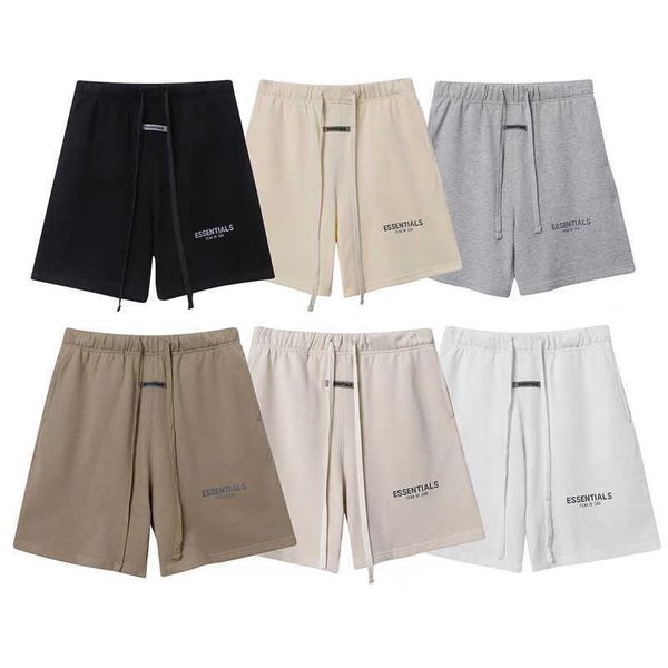 

qg9e 2023 men's and women's new shorts fashion high street brand ess double thread reflective for women loose casual couple pants, White;black