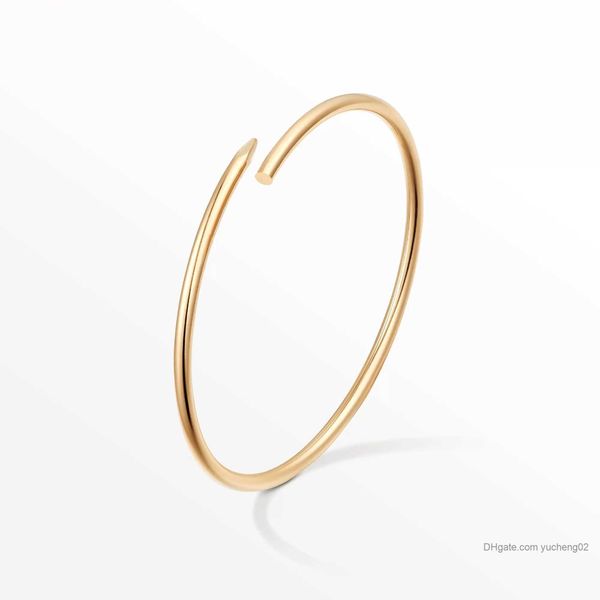 

2.8mm designer thin 6th nail bracelet bangle titanium steel 18k gold plated bracelets women love bracelet bangles jewelry gift size 17 19 yu, Black