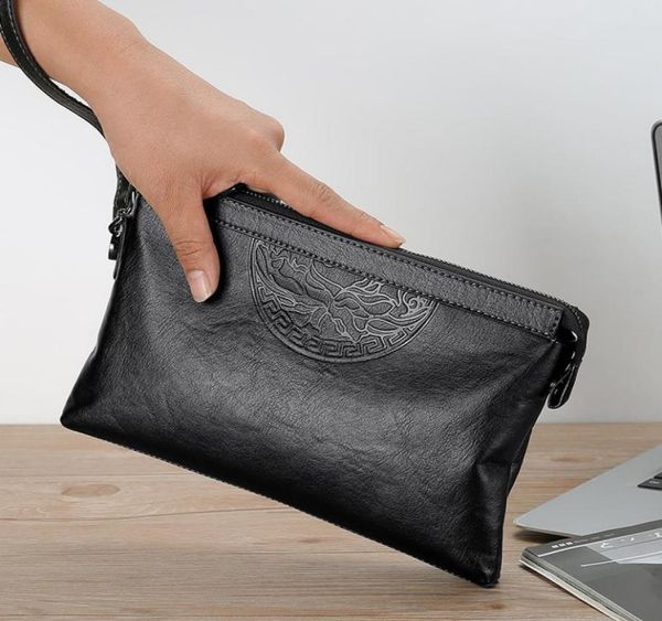 

men039s handbag envelope bag purse leisure pu wallet moneybag large capacity clip zipper business card holder plaid floral3424027, Red;black