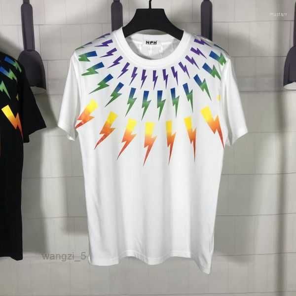 

shion-summer women men lady summer beach clothing short sleeve neil barrett casual tshirt 2 1 pu0i, White;black