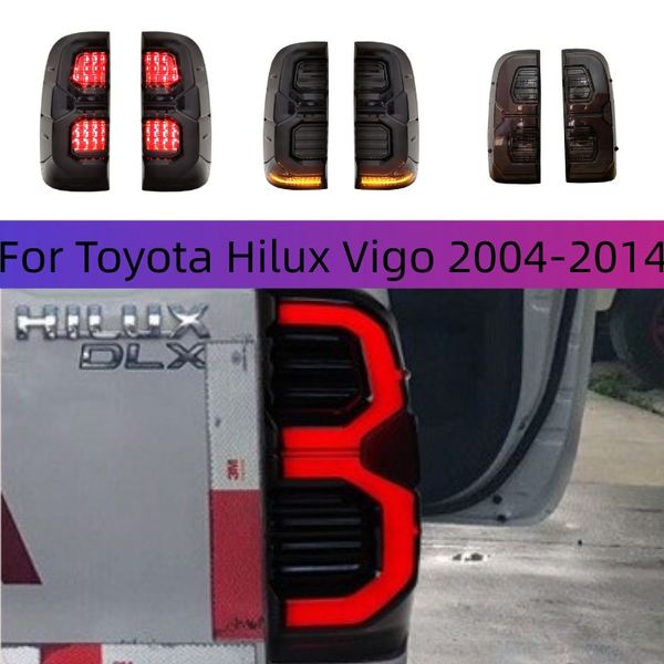 

car styling tail lights for toyota hilux vigo 20 04-20 14 led running light dynamic turn signal brake lamp