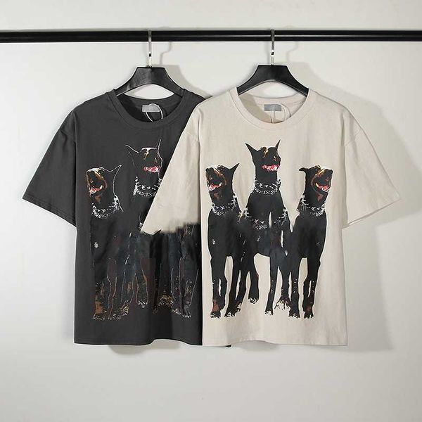 

men's t-shirt couple hip hop american high street print short sleeve men's and women's same style beach loose large size desi, White;black