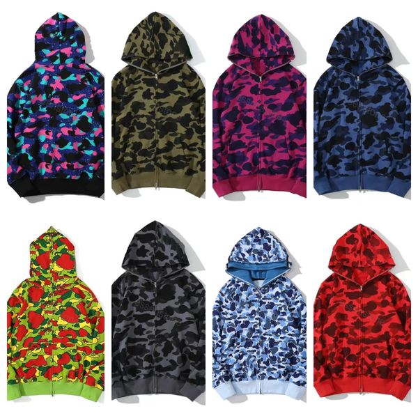 

lastest shark designer hoodie sweater mens women camouflage jacket jogger zipper japanese 23ss fashion sportwear brand hooded sweatshirt tra, Black