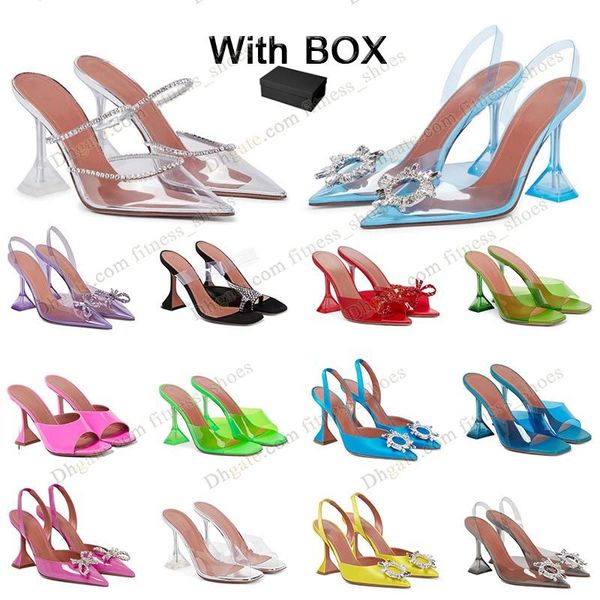 

amina muaddi begum crystal-embellished buckle stain pumps shoes spool wine cup heels sandals women's luxury dress shoe dhgate evening s, Black