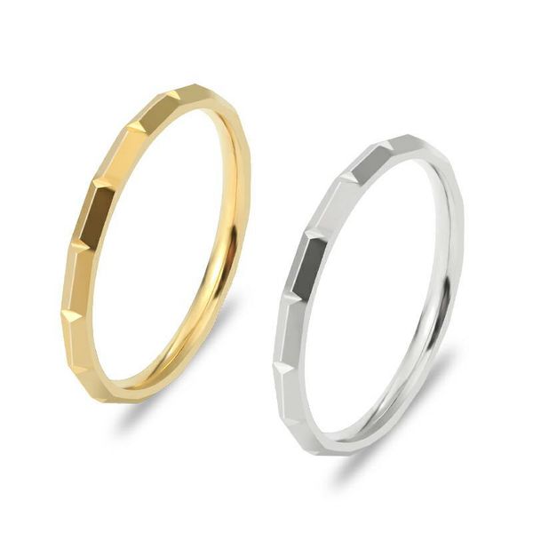 

Popular 2mm Thin Stainless Steel Band Ring Minimalism Jewelry for Women Gift