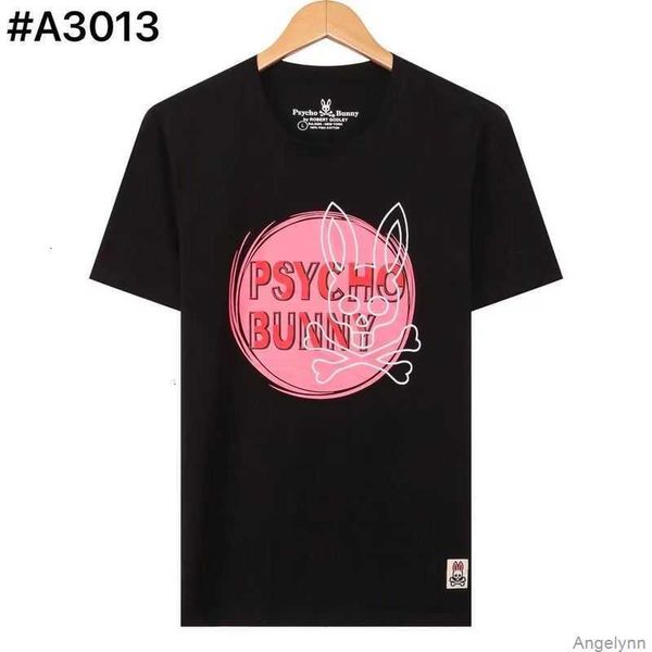 

psycho bunny t shirt 23 summer new skull rabbit cartoon pattern high end embroidery flocking printing short sleeve fashion brand t-shirt xdy, White;black