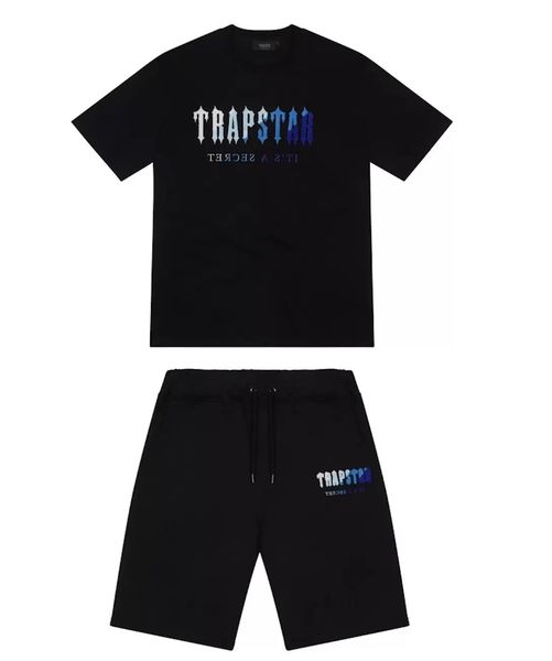 

mens trapstar t shirt short sleeve print outfit chenille tracksuit black cotton london streetwear s-2xl top