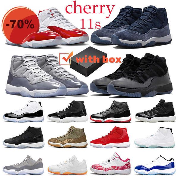 

sandals box jumpman with 11s basketball shoes cherry 11 men women midnight navy cool grey gamma blue cap and gown gym red trainers sports sn, Black