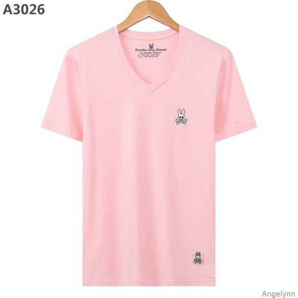 

psycho bunny 23 summer new fashion brand skull rabbit short sleeve embroidery logo versatile t-shirt pure cotton casual men and women zlrc, White;black