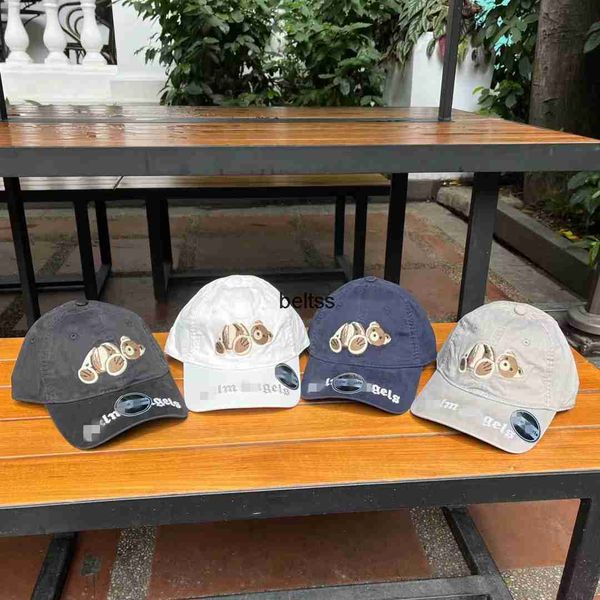 

tide brand palmss severed bear letter embroidered wash hat baseball cap sun visor duck tongue cap, Blue;gray