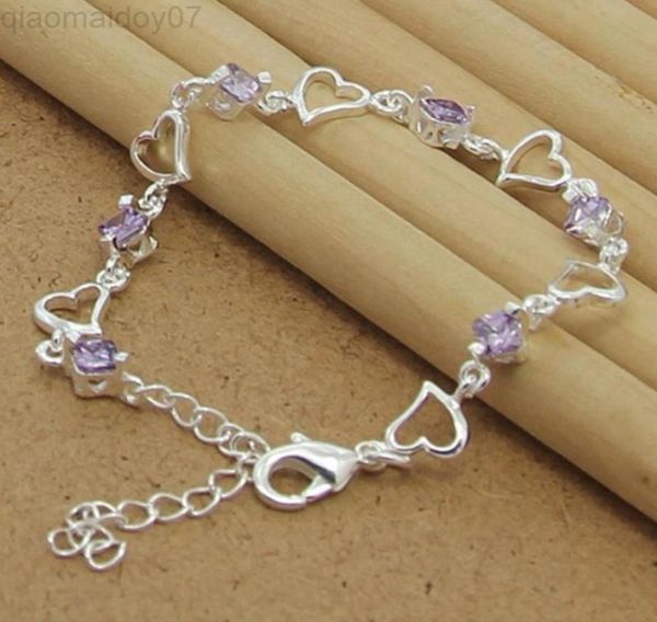 

romantic fashion silver 925 jewelry bracelet elegant flower crystal charm bracelet for women wedding fine jewelry l2208081308212, Black
