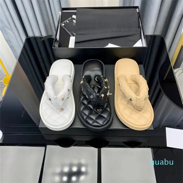 

2023 new women's slippers clip toe ling extra wear thick sole beach sandals letter buckle casual comfortable soft sole fashion women&#0, Black
