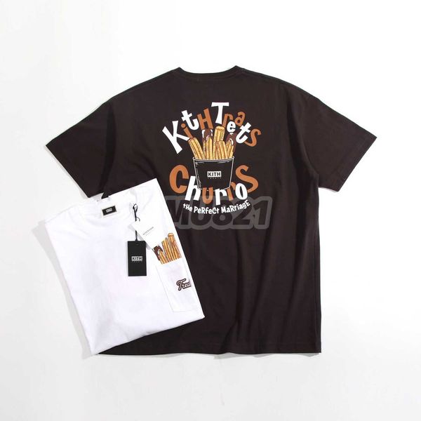

men's t-shirt mu821 kith treats churro pocket tee chocolate deep-fried dough sticks short sleeve, White;black