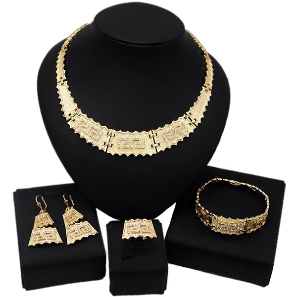 

new necklace brand jewelry set lady beautiful and noble copper alloy three-piece chain jewelry sets, Black