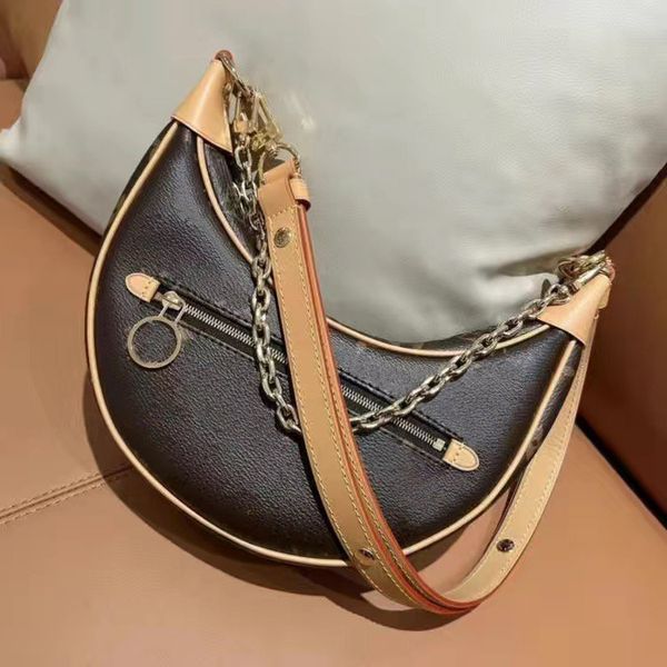 

luxury loop bag croissant bags shoulder hobo designer purse m81098 cosmetic half-moon baguette underarm handbag crossbody metal chain collec