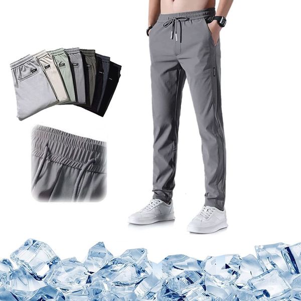 

men's pants men's quick dry pants casual sports trousers elastic waist breathable running jogger drawstring sweatpants with pocket, Black