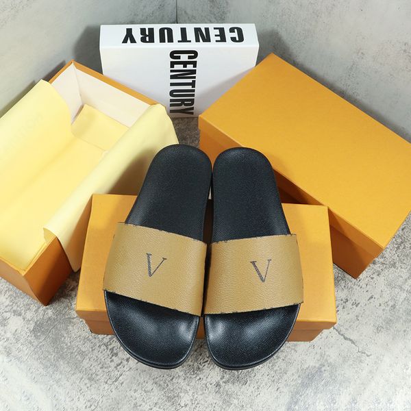 

women designer slipper slides sandal summer sandles shoes men classic brand beach slides casual woman outside slippers sliders beach velcro, Black