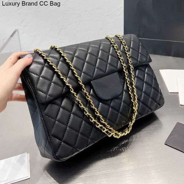 

classic flap black cc quilted vintage s real leather 32x20cm diamond designer shoulder bag gold hardware chain large capacity womens luxury
