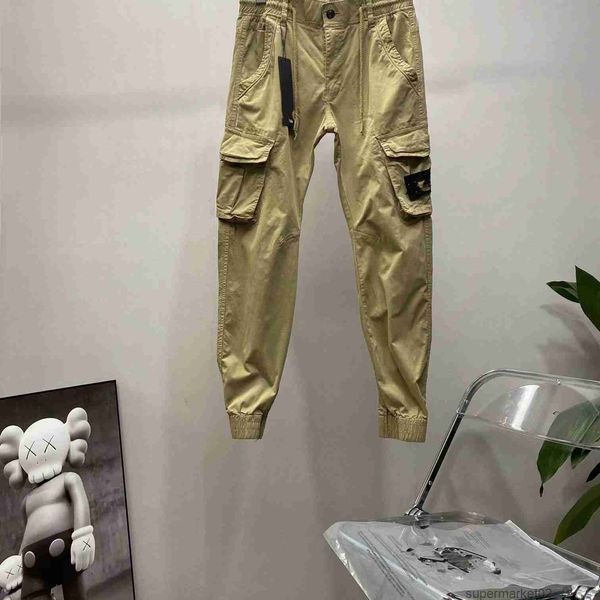 

mens stones patches island vintage cargo pants designer mens pants big pocket overalls trousers track pant sweaterpants leggings long sports, Black