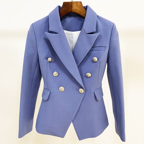 

s-xxxl plus size violet blazer suit classic gold double-breasted buttons office lady women blazer jacket high quality, White;black